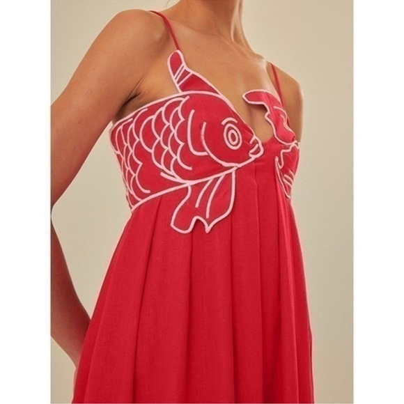 Commense Embroidered Fish Semi-Sheer Cami Dress - Picture 14 of 14